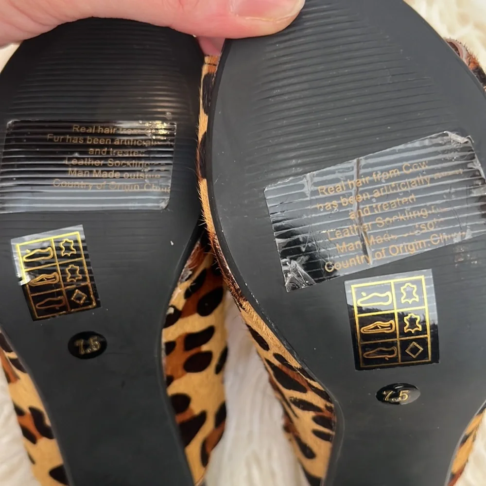 *RARE FIND* GUC Jeffrey Campbell Curie Cheetah/Leopard Slide On Heels Sz 7.5 - Picture 7 of 9